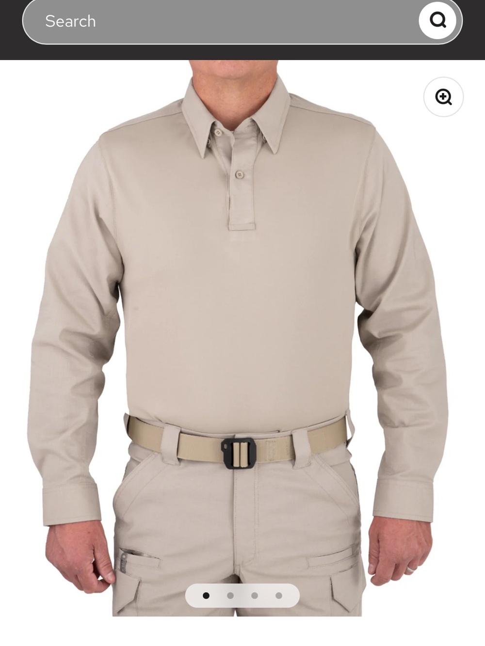 Men's Long-Sleeve Tactical Polo Shirt - Sand